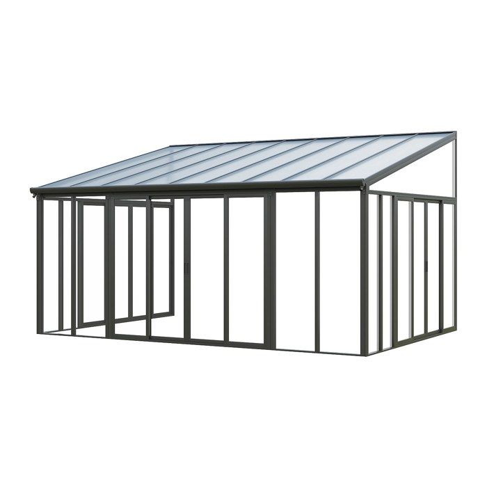 Véranda en aluminium et polycarbonate avec protection UV - 1999 m² - anthracite - MATHILDA
