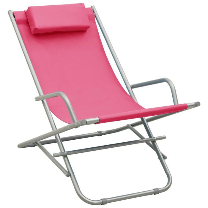 Bain de Soleil - CLARENCE® - Chaises à bascule - lot de 2 - RUIGNEUF - 2 PLACES - Acier Rose 94983