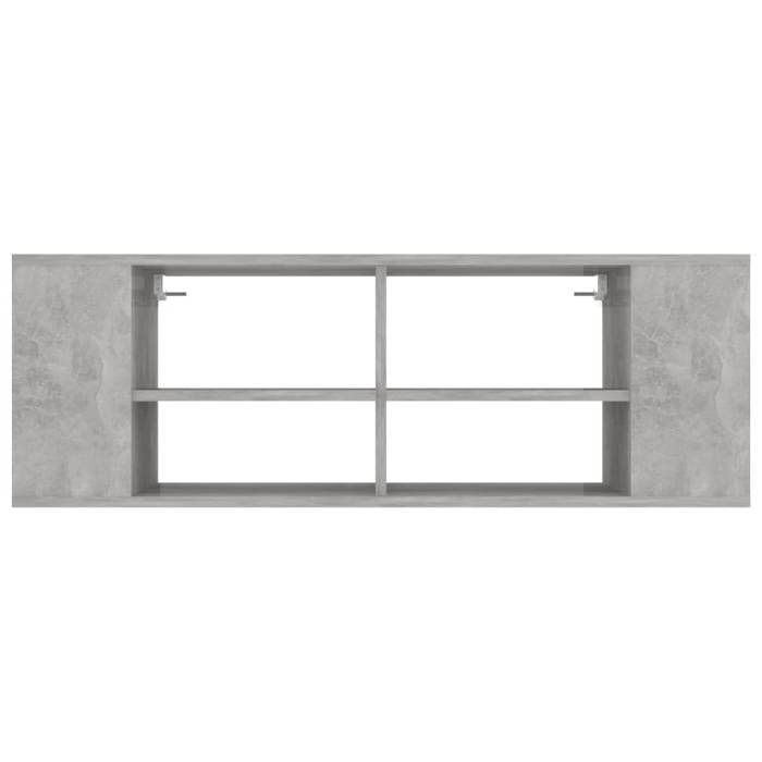 ARMOIRE TV - Gris - Meuble TV mural - 1 PC - Gris béton 102x35x35 cm Bois d’ingénierie T4599