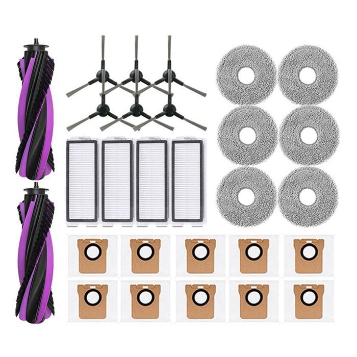 Accessoires pour Aspirateur Robot pour JONR P20 PRO T5 Pro: Brosse Latérale Principale Filtre HEPA Lingette de Nettoyage Sac à