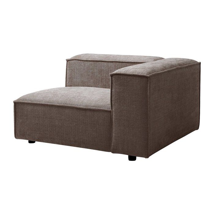 Fauteuil dangle droit en tissu chenille taupe RUZOLO Fauteuil dangle droit en tissu chenille taupe RUZOLO
