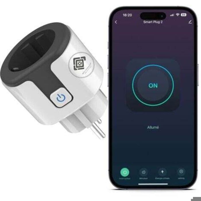 Prise connectée WiFi 20A – Compatible Alexa et Google Home – Programmable avec mesure de consommation dénergie