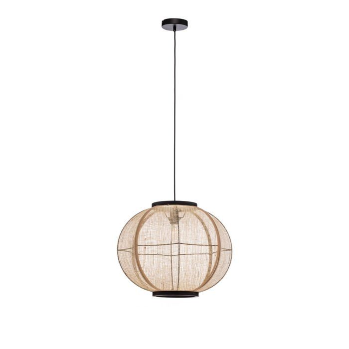 Suspension - Lindby - lampe suspendue - Tissu textile - bois Suspension - Lindby - lampe suspendue - Tissu textile - bois