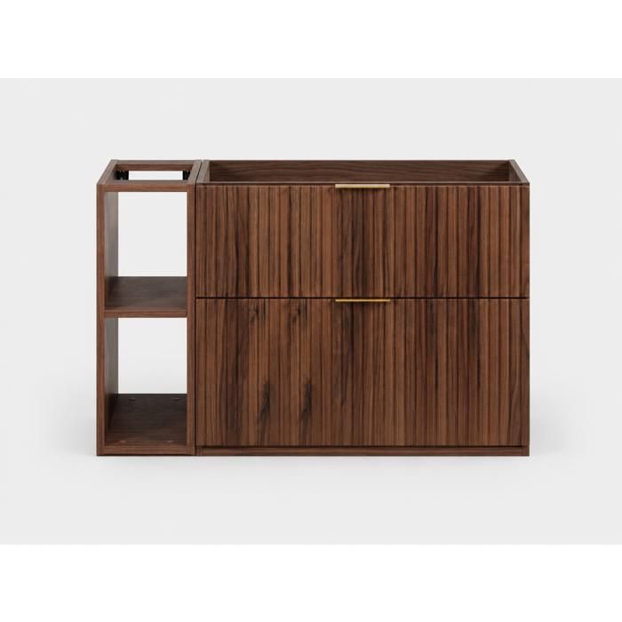 Meuble sous vasque suspendu FLOW 100 cm noyer foncé avec étagère Meuble sous vasque suspendu FLOW 100 cm noyer foncé avec étagère