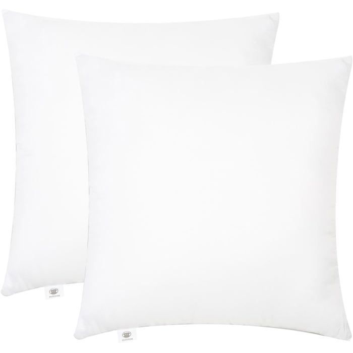 Lot de 2 coussins de garnissage 50 x 50 cm fibre creuse - intérieur à recouvrir pour assise