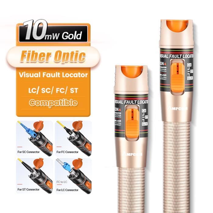 Localisateur Visuel De Défauts 80mW - Testeur Fibre Optique Stylo Avec Adaptateur FC-LC