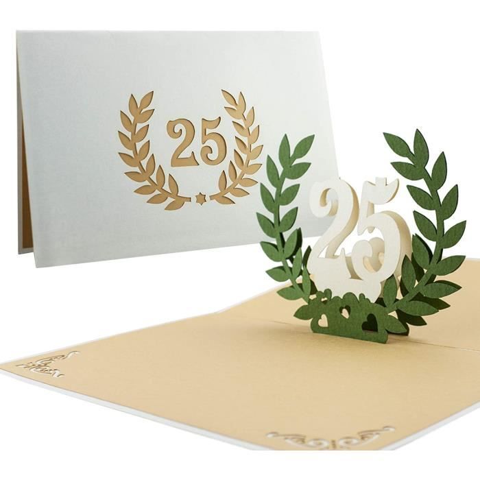 Carte d'Anniversaire Découp'âge avec enveloppe - 25 ans - Jour de Fête -  Boutique Jour de fête