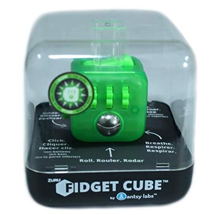 8101A-D ZURZN- Fidget by Antsy Labs Jouet d'environ 35 mm-Cube Anti 6 Fonctions-Relaxation et soulagement du Stress-pour Adultes et Enfants à partir de 3 Ans Blanc 
