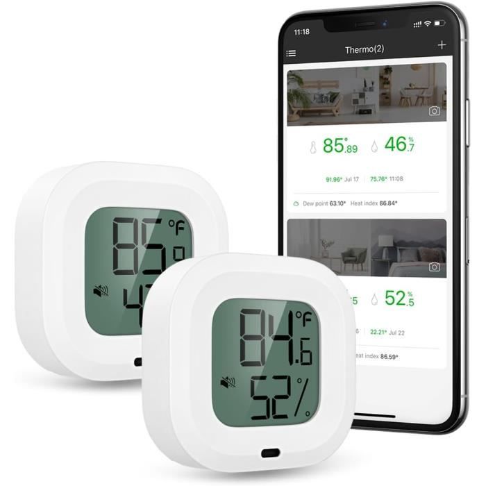 Thermomètre bluetooth + alarme 