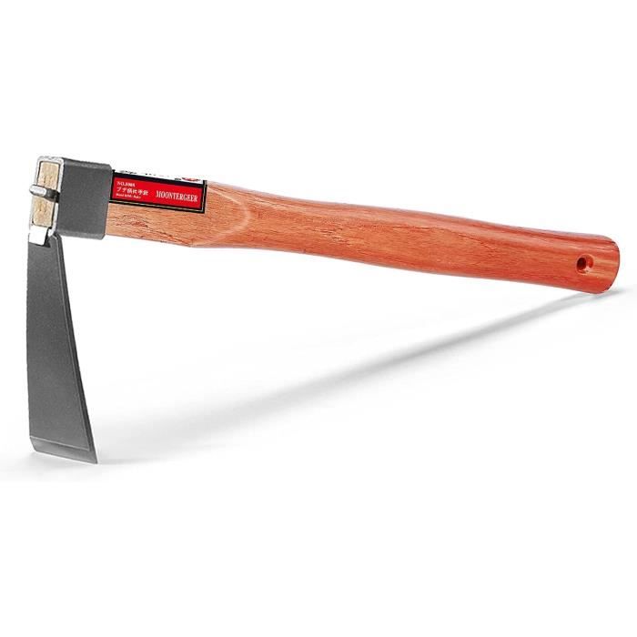 Binette Japonaise 35,6 Cm Acier Carbone + Manche Chêne - Outil De Jardin Robuste Pour Creuser & Désherber
