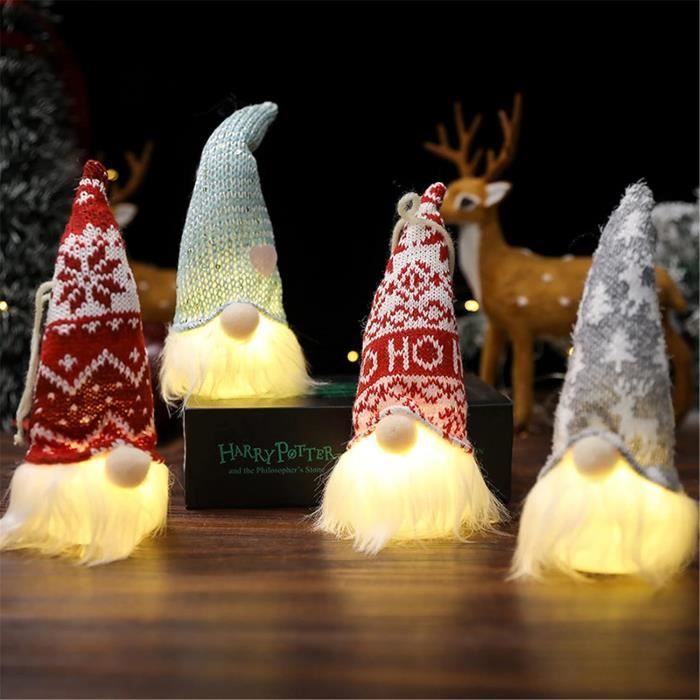 Lot De 4 Décorations De Noël Lutin De Noël Suédois Père Noël Santa
