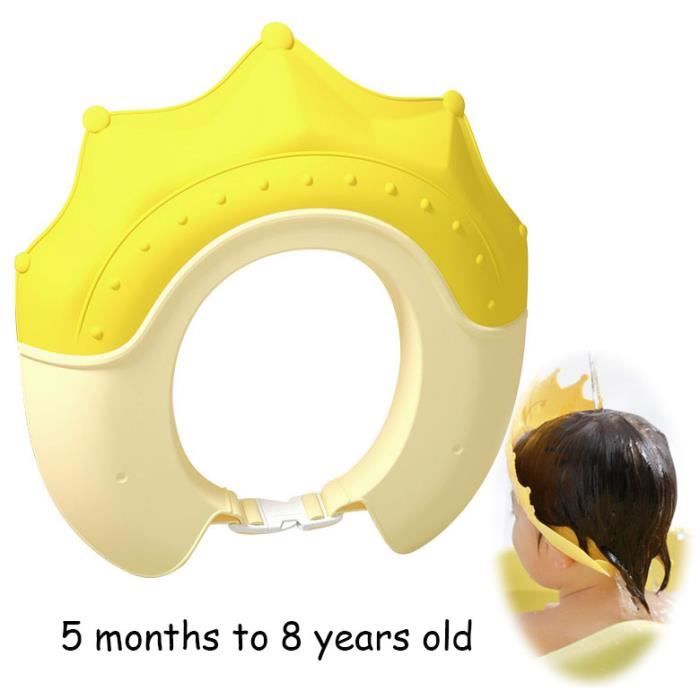 Lot De 3 Bonnets De Protection Pour Bain Bébé - Visière Souple En EVA, Réglable 30-53 Cm - Protège Yeux/oreilles Pendant Shampooing - 8