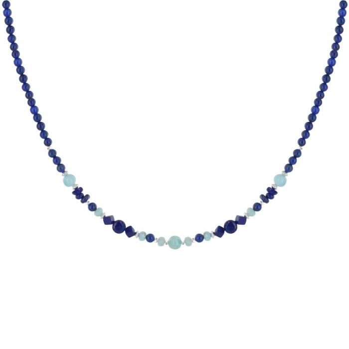 Haute Qualité Naturelle Véritable Bleu Larimar Round Bijoux Pierre Collier de perles