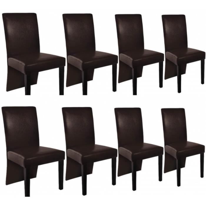8 Chaises de salle a manger marron 1902314  Cdiscount Maison