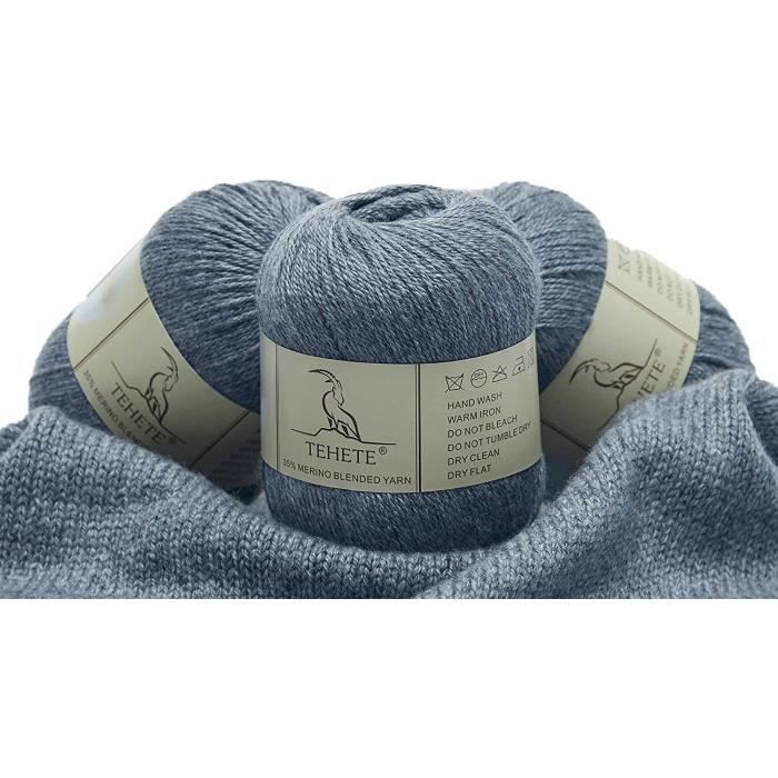 Fil De Laine Merino à Tricoter - 250 M - 3 Torons - Pour Couverture, écharpe, Pull - Doux Et Chaud - 12
