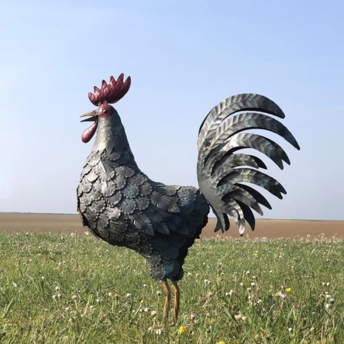 Animaux Oiseau Coq Poule Canard Decoration Deco Jardin Fer 50 Cm X