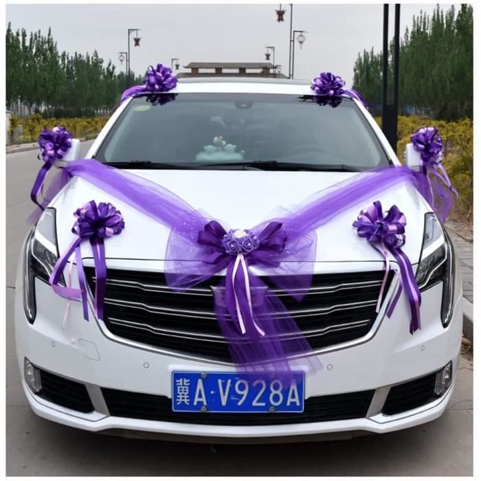 Lot De 30 Nœuds D'antenne Pour Voiture De Mariage - Blanc - 15x22cm - Décoration De Fête Et Mariage
