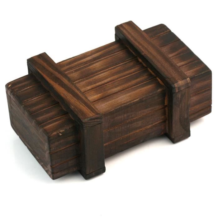 Boîte Coffret En Bois Chêne Avec Compartiments - Décor Maison - Occasion Usure Normale - Big Wood Box