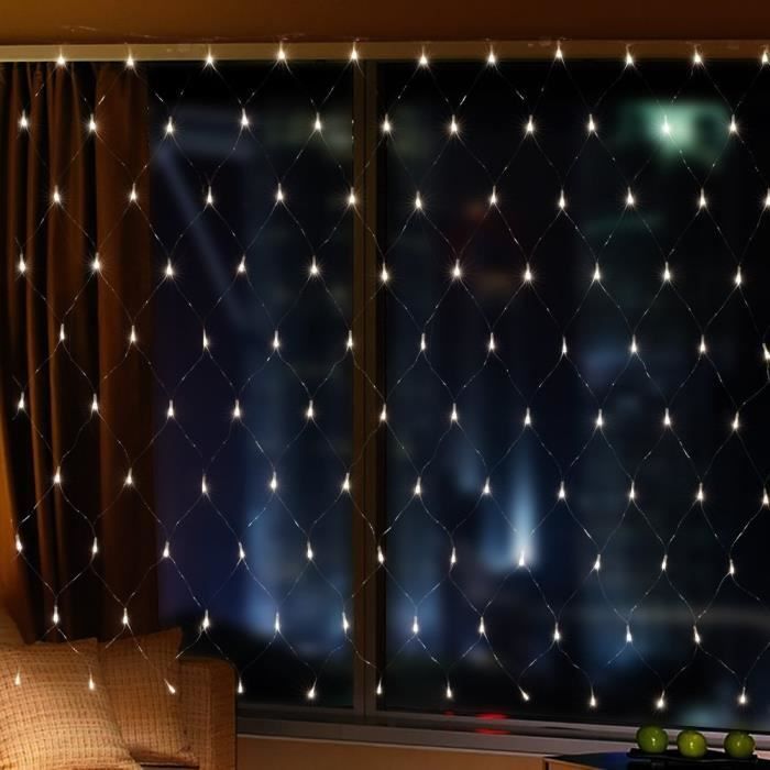 2M x 3M 200 LEDs Guirlande Lumineuses Filet Rideau de Lumière avec 8 Modes  Eclairage Décoration pour Mariage Noël Blanc - Cdiscount Maison