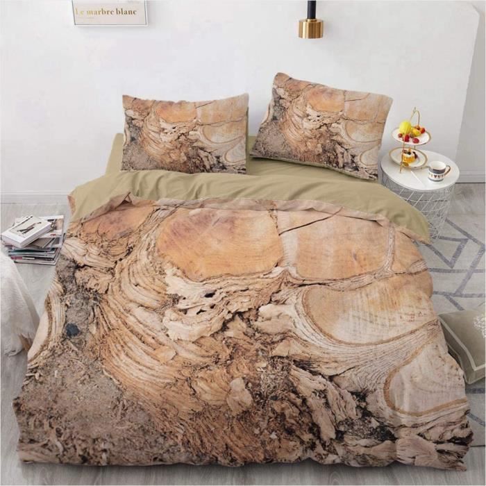 Housse de couette vintage en grain de bois - Marque - Modèle - 100%