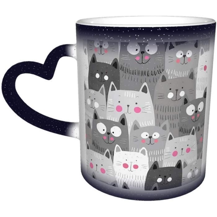 Mug Chat Mignon Dessin Anime Animal Tete De Chat Doodle Sourire Magique Tasse A Changement De Couleur Sensibles 330ml 298 Cdiscount Puericulture Eveil Bebe