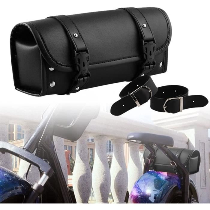Sacoche de moto en cuir pu sacoche en cuir fourche avant fourche