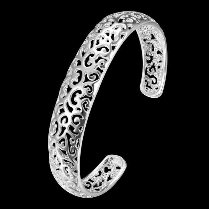 bracelet argent massif femme