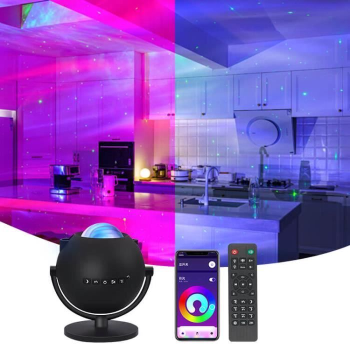 Projecteur étoiles SHXMZS Avec Réveil - Bluetooth, Bruit Blanc, Lumière Aurora - Pour Chambre