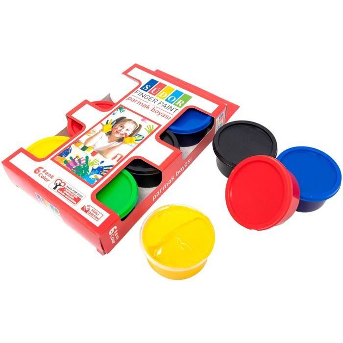 Sudor Peinture Au Doigt Pour Bebe Et Enfant 6 Pots De 30 Ml Peinture Non Toxique Et Lavable Adaptee Aux Jeux Creatifs Et Aux Act Cdiscount Beaux Arts Et Loisirs Creatifs