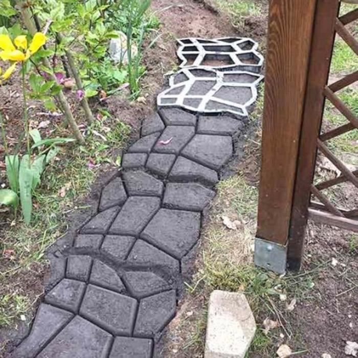 Carrelage,Moule de chaussée en plastique noir,bricolage,maison,jardin,sol,route,marche en béton,allée,pierre,chemin - Type 1pcs