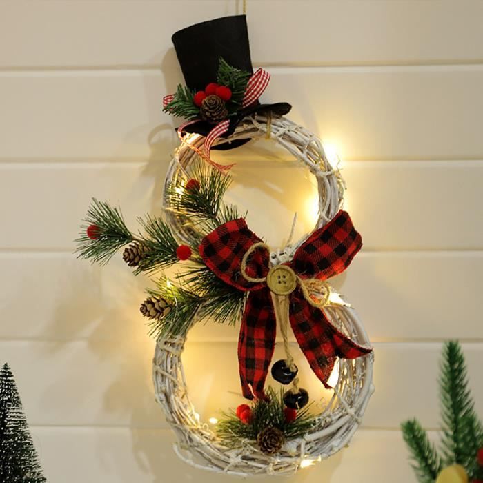 Couronne De Noël Artificielle En Forme De Larme - Décorations Pour Porte, Fenêtre, Porche - 64 X 25 Cm - 12
