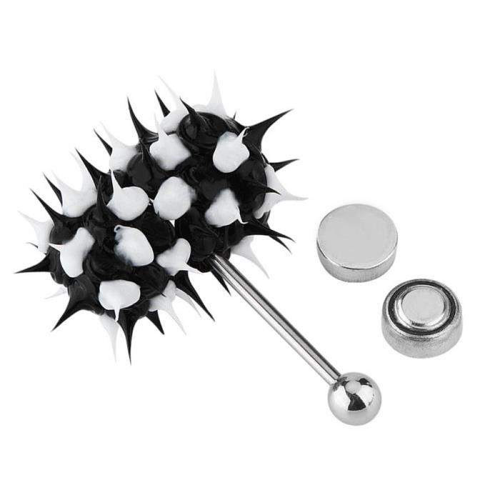Jeu De 16 Broches De Langue En Acier Chirurgical - Piercing Haltères Avec Boules Assorties
