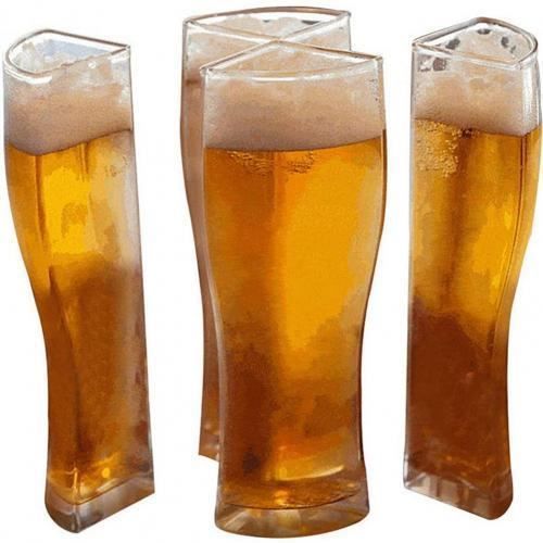 Verre à bière,Verres à bière transparents épais de grande capacité, 4 pièces séparables, tasse pour Bar de Club - Type S
