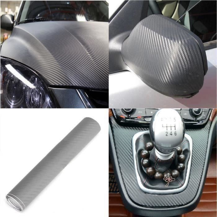 200X20CM DIY 3D Fibre Carbone Vinyle Film Autocollant Sticker Auto Moto ...