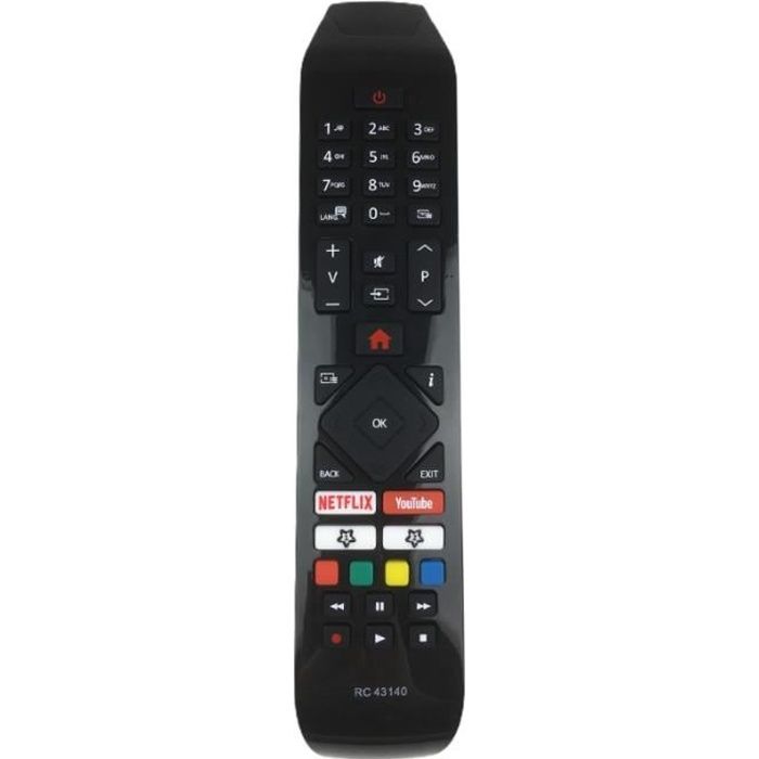 RC 43140 Remplacer pour Hitachi TV with Youtube Netflix