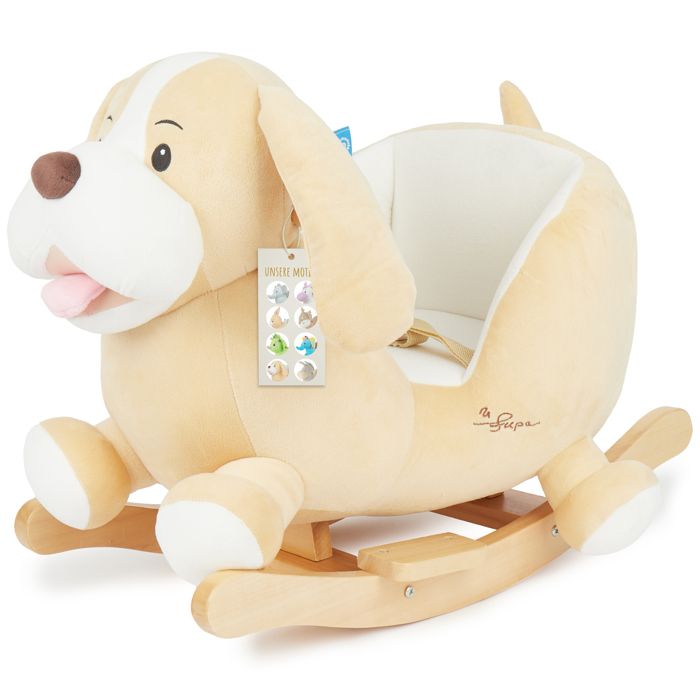 Bieco Peluche Animal à Bascule Chien Sam Cheval à Bascule Animal a Bascule Bebe Animaux a Bascule Enfant Cheval Bascule Bois