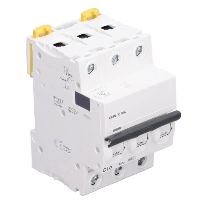 Disjoncteur miniature AC 400V 6A-63A 2P Din Rail Mount Protection contre les surcharges Commutateur d'air for lignes de distribution d'éclairage résidentiel Système solaire PV (Size : 6A Disjoncteur miniature AC 400V 6A-63A 2P Din Rail Mount Protection contre les surcharges Commutateur d'air for lignes de distribution d'éclairage résidentiel Système solaire PV (Size : 6A