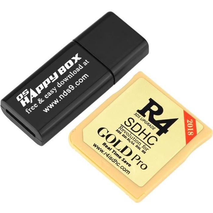 R4 Sdhc Memoire Micro Sd Carte Adaptateur Fds 3ds 2ds Ndsi Ndsl Nds Hs 18 Mise A Niveau Or Cdiscount Informatique