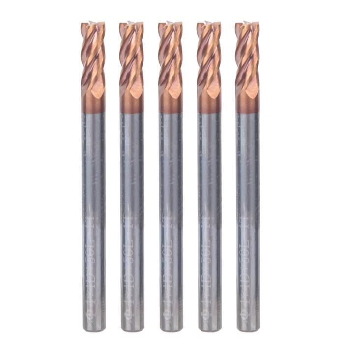 Fraise à Bout Plat 2 Cannelures – Tige 6 Mm, Revêtement Nano Bleu, Carbure, Pour CNC, Router, Plastique, Bois - 6