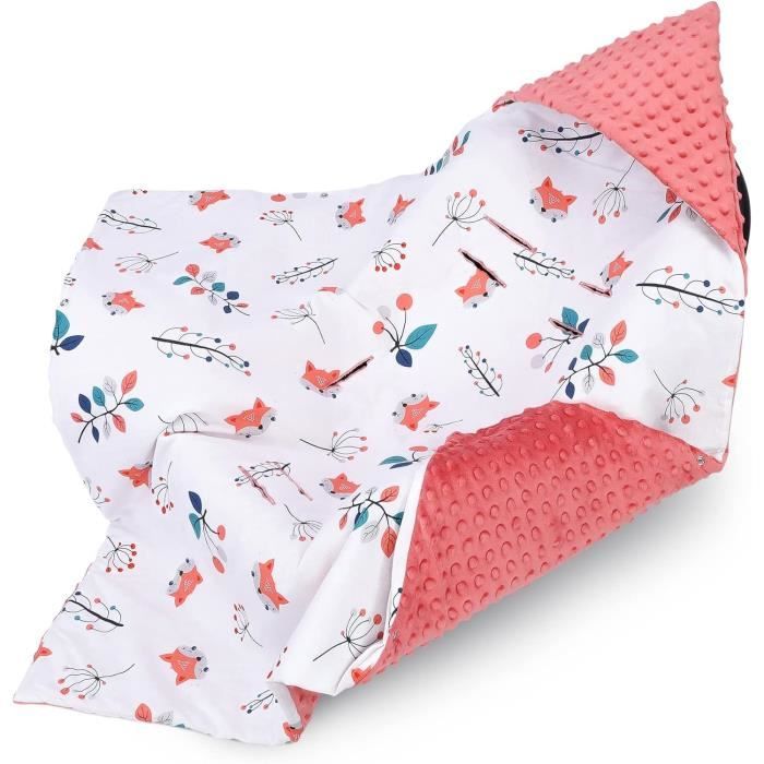 Couverture Bébé Double Couche Flanelle Douce 75x100 Cm - Pour Poussette, Siège Auto, Berceau - Hiver, Printemps, Automne - Motif Singe Gris