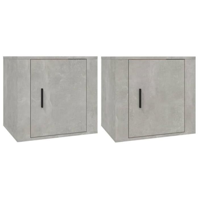 Table De Chevet Gris Béton – 50x39x47cm, Moderne