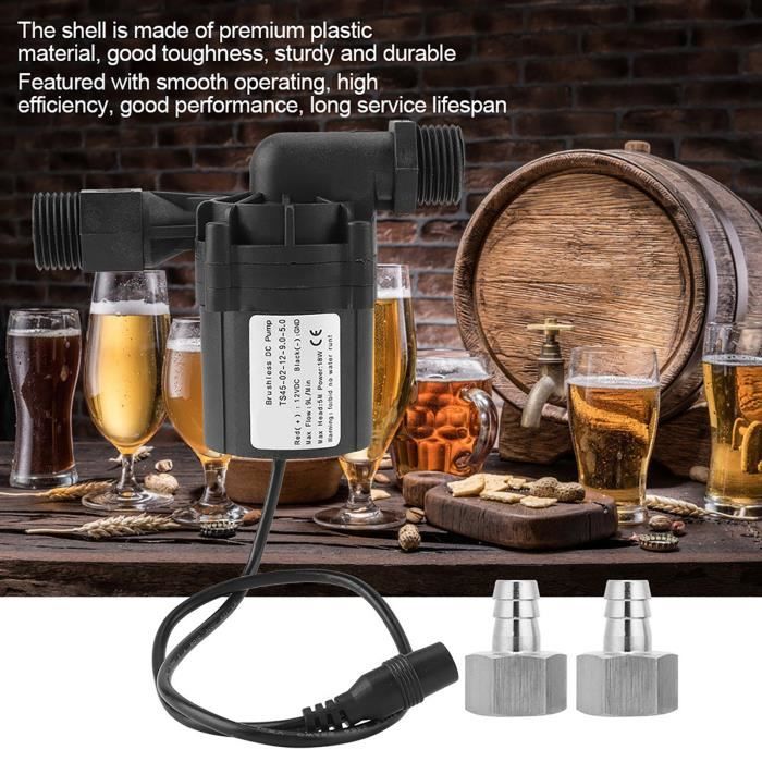 Fdit Pompe de brassage DC 12V 18W Brewing Homebrew Pump Circulation