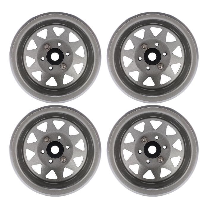 Jeu De 4 Pneus RC 65 Mm + Jantes En Alliage Alu – Pour Voiture 1/10 Drift Et Touring – Noir