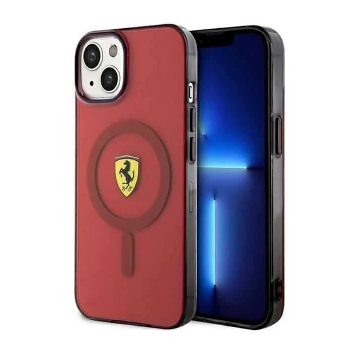 Ferrari Coque MagSafe Translucide pour iPhone 14 — Rouge