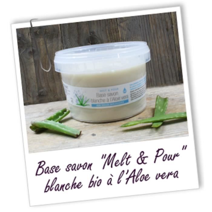 AROMA ZONE Lot de 2 Bases Savon Blanche A L'Aloé Véra Aux Huiles