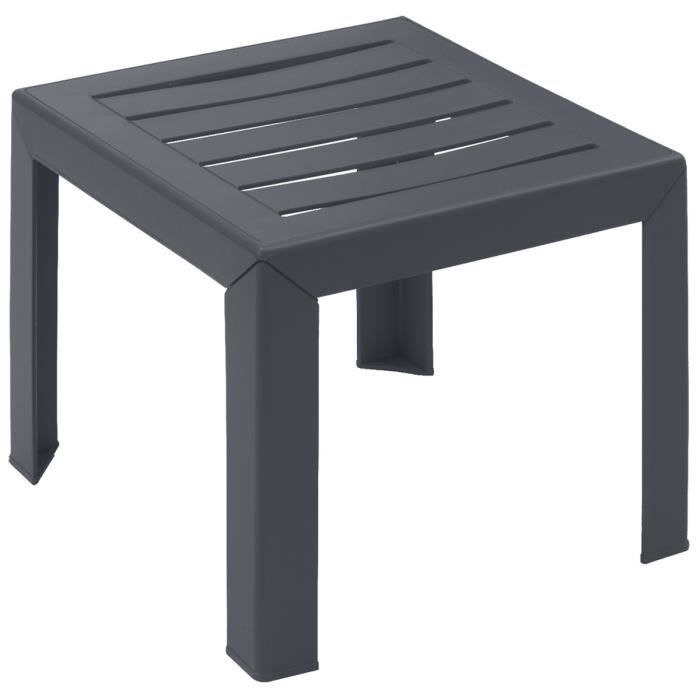 Table basse - GROSFILLEX - Miami - Anthracite - 40x40 - Résine