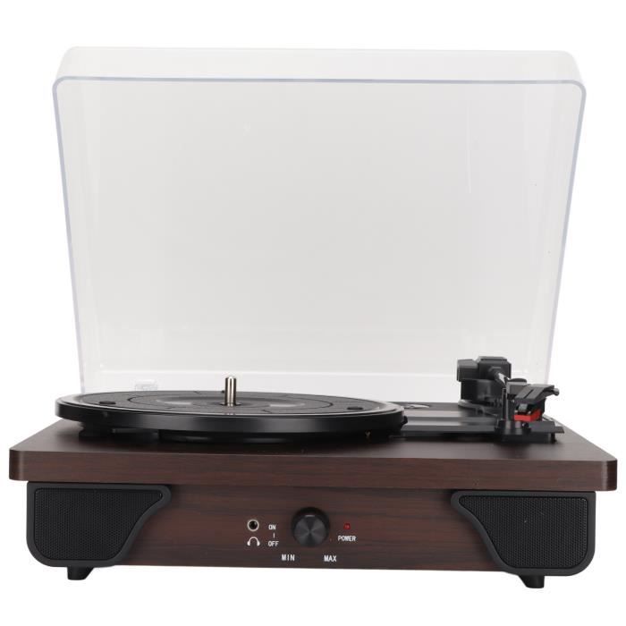 Tourne-Disque Vinyle Vintage Bluetooth - Platine 3 Vitesses Avec Haut-Parleur Intégré
