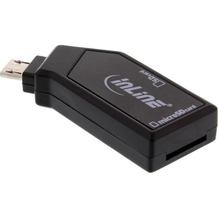 INLINE LECTEUR DE CARTE MOBILE OTG USB 2.0 POUR SD ET MICROSD POUR ANDROID