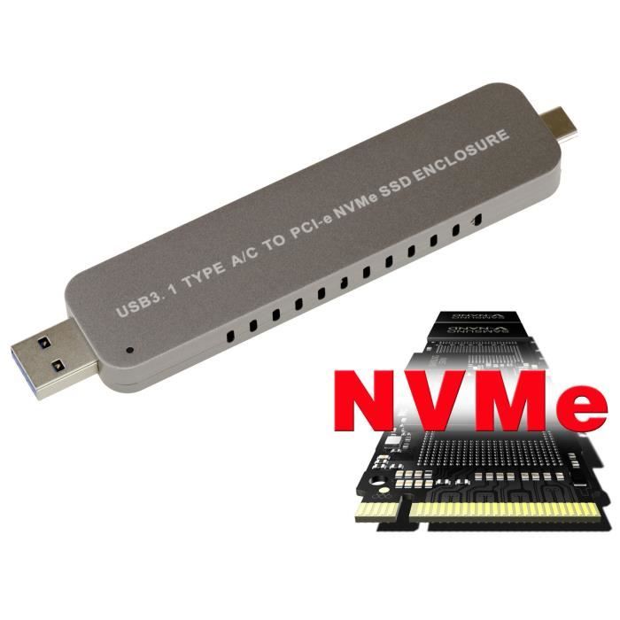 Boîtier SSD Double M2 NVMe USB 3.2 20Gbps KALEA - RAID 0/1, Ventilateur