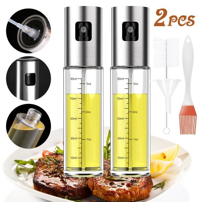Pulvérisateur D'huile De Cuisine ActivoTex – 300 Ml, 2 Pièces, Distributeur D'huile En Spray Noir